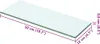 A transparent glass shelf with dimensions indicated. Anteprima dell’immagine prodotto