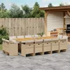 vidaXL 15-tlg. Garten-Essgruppe mit Kissen Beige Poly Produktbild-Vorschau 2