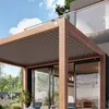 PRIMEYARD Pergola 3x4 m słupy aluminium w optyce drewna z Podgląd zdjęcia produktu 7