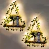 LED Grünpflanze Wandregal, Batteriebetrieben Holz Pflanze, Produktbild-Vorschau 3
