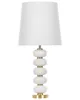 BELIANI Lampe à poser en métal blanc doré avec abat-jour en Voir les images du produit 1