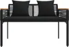 vidaXL Ławka ogrodowa z poduszkami czarna 117 x 54 x 74,5 Podgląd zdjęcia produktu 5