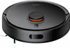 A top-down view of a black robot vacuum cleaner. Podgląd zdjęcia produktu