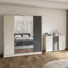 Schwebetürenschrank mit Spiegeln  Sonoma/Schwarze Kiefer
Breite:	203 cm
Höhe: 218 cm	
Tiefe: 61 cm Náhled obrázku produktu