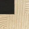 A close-up view of a textured rug with a geometric pattern and a black backing. Produktbild-Vorschau