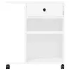 vidaXL Stojak na drukarkę z kółkami Biały 60x40x68,5 cm Podgląd zdjęcia produktu 4