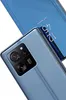 A close-up view of a blue smartphone with a flip case. Náhled obrázku produktu