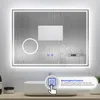 AICA LED Badspiegel 80x60cm mit Uhr Bluetooth Beschlagfrei Produktbild-Vorschau 3