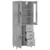vidaXL Highboard Betongrau 69,5x34x180 cm Holzwerkstoff Produktbild-Vorschau 4