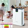 A father and daughter are playing with toys in a room, with an air purifier in the foreground. Produktbild-Vorschau