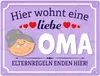 Hier wohnt eine liebe Oma Metallschild XXL in 28x38 cm Produktbild-Vorschau 1