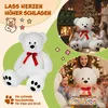 Collage of images showing a large white teddy bear in different settings, including a family gathering around a Christmas tree and a birthday party. Anteprima dell’immagine prodotto