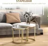 HOMCOM Couchtisch rund 2er Set Stapelbarer Beistelltisch Produktbild-Vorschau 4
