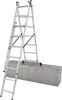 A multi-purpose ladder is shown set up over a metal storage box. Podgląd zdjęcia produktu