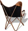 Fauteuil Butterfly brun et blanc Véritable peau de vache Voir les images du produit 8