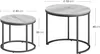 Two round coffee tables with dimensions indicated by measurement lines and text. Produktbild-Vorschau