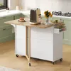 Mobilní kuchyňský stůl z dubového dřeva 137 x 43 (76) x 92 Náhled obrázku produktu 7