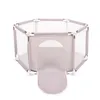 A hexagonal baby playpen with a flap door, shown from a slightly elevated front-diagonal angle against a white background. Produktbild-Vorschau