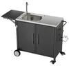 Edelstahl Grilltisch mit Spüle, mobile Outdoor Kücheninsel Produktbild-Vorschau 10