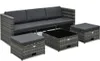 Set de jardin Lounge avec coussins Poly Rattan Salon de Voir les images du produit 24