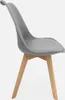 Set 6 sedie scandinave imbottite, gambe in legno per sala Anteprima dell’immagine prodotto 3