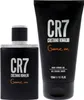 A black perfume bottle and a black tube of shower gel are displayed side-by-side against a white background. Produktbild-Vorschau
