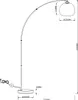 Technical drawing of a floor lamp with dimensions and specifications. Produktbild-Vorschau
