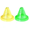Two cone-shaped plastic objects, one yellow and one green, are displayed side-by-side against a white background. Produktbild-Vorschau