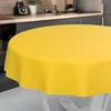 Tischdecke Textil-Optik UNI Gelb Rund 140cm Schnittkante Produktbild-Vorschau 1
