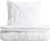 HOMLA AUREA Perkalbettwäsche weiß mit Ziernähten 220x200 + Produktbild-Vorschau 1