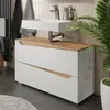 Meuble sous vasque simple Vicco Marelle Blanc/Chêne Artisan Voir les images du produit 3