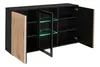 A black sideboard with wooden slatted doors and glass doors with LED lighting. Anteprima dell’immagine prodotto