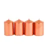 12x Stumpenkerze 4er Metallic Farbe Tischdekoration Produktbild-Vorschau 1