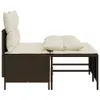 Design 4-tlg. Garten-Sofagarnitur mit Kissen Braun Poly Produktbild-Vorschau 4