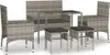 vidaXL 6-tlg. Garten-Lounge-Set mit Kissen Grau Poly Rattan Produktbild-Vorschau 1