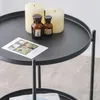 Stolik Kawowy Nocny Pomocniczy Z Półką Podwójny Czarny Podgląd zdjęcia produktu 4