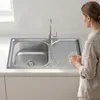 Mucola Küchenspüle Silber Spülbecken Einbau Silberspüle mit Produktbild-Vorschau 10