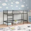 vidaXL Łóżko piętrowe dla dzieci, czarne, 99,5 x 190 cm, Podgląd zdjęcia produktu 3