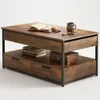 Tavolino in legno stile loft, color caffè, allungabile, con Anteprima dell’immagine prodotto 1