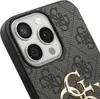 A close-up view of the back of a smartphone case with a repeating logo pattern and a prominent metal logo. Produktbild-Vorschau