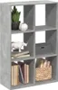 vidaXL Libreria divisoria per ambienti grigio cemento Anteprima dell’immagine prodotto 2