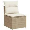 vidaXL 11-tlg. Garten-Sofagarnitur mit Kissen Beige Poly Produktbild-Vorschau 5