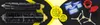 A collection of robot vacuum cleaner replacement parts, including brushes, filters, and side brushes, arranged on a black and yellow background with graphic elements. Voir les images du produit