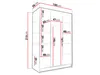A diagram showing the dimensions of a wardrobe. Produktbild-Vorschau