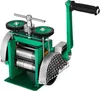 A green and silver manual jewelry rolling mill with a black handle. Náhled obrázku produktu