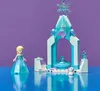 A LEGO set featuring Elsa and Olaf from Frozen, with a small ice castle structure. Podgląd zdjęcia produktu