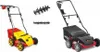 A collage of two lawn care machines and attachments. Anteprima dell’immagine prodotto