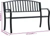 vidaXL Ławka ogrodowa 125 cm stal czarna Podgląd zdjęcia produktu 6