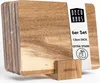 A set of wooden cutting boards stacked on a wooden stand. Náhled obrázku produktu