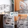 A collage of four close-up images showing a clear plastic egg holder with eggs inside, and a logo. Náhled obrázku produktu